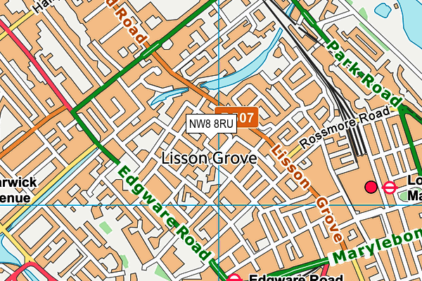 NW8 8RU map - OS VectorMap District (Ordnance Survey)