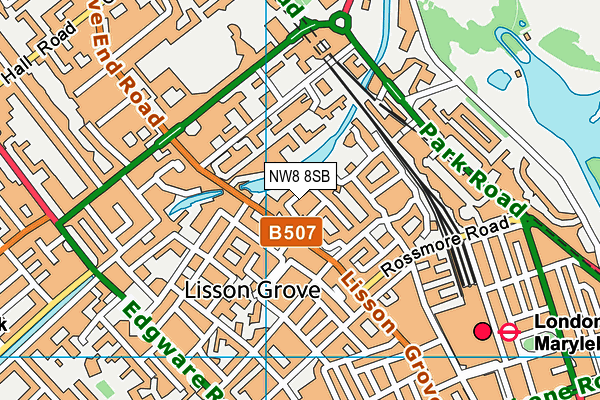 NW8 8SB map - OS VectorMap District (Ordnance Survey)