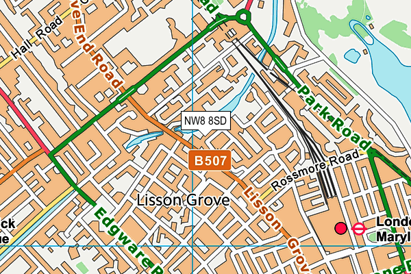NW8 8SD map - OS VectorMap District (Ordnance Survey)