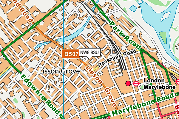 NW8 8SU map - OS VectorMap District (Ordnance Survey)