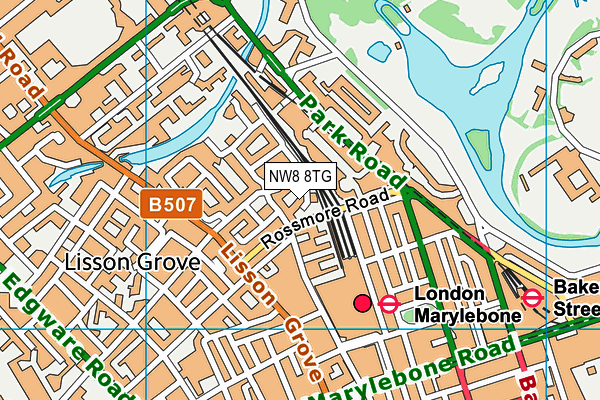 NW8 8TG map - OS VectorMap District (Ordnance Survey)