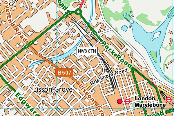 NW8 8TN map - OS VectorMap District (Ordnance Survey)