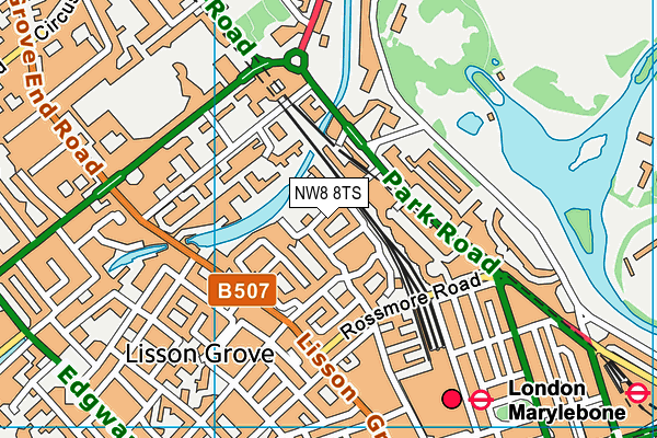 Lisson Green Estate 3g Pitch map (NW8 8TS) - OS VectorMap District (Ordnance Survey)