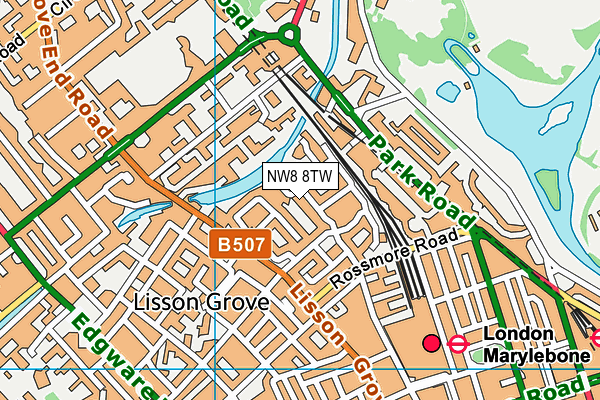 NW8 8TW map - OS VectorMap District (Ordnance Survey)