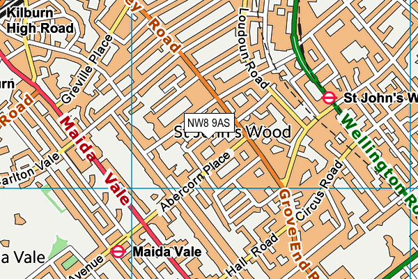 NW8 9AS map - OS VectorMap District (Ordnance Survey)