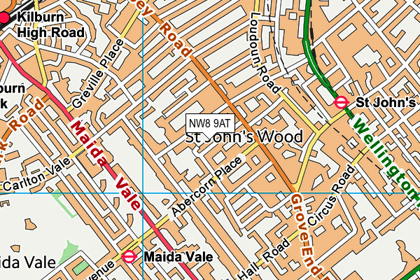 NW8 9AT map - OS VectorMap District (Ordnance Survey)