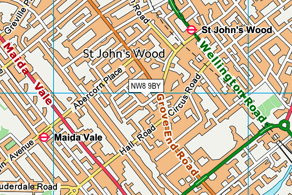 NW8 9BY map - OS VectorMap District (Ordnance Survey)