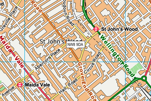 NW8 9DA map - OS VectorMap District (Ordnance Survey)