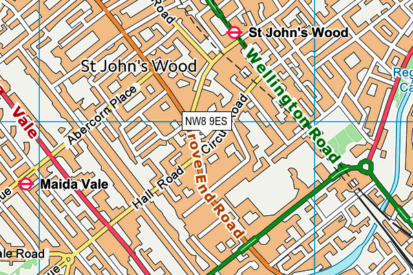 NW8 9ES map - OS VectorMap District (Ordnance Survey)