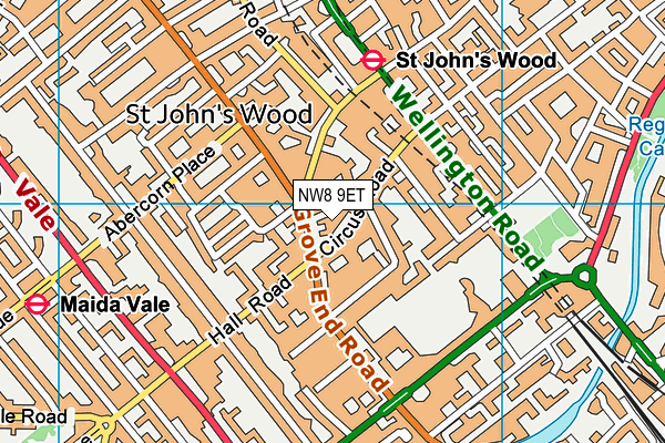 NW8 9ET map - OS VectorMap District (Ordnance Survey)