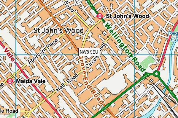 NW8 9EU map - OS VectorMap District (Ordnance Survey)