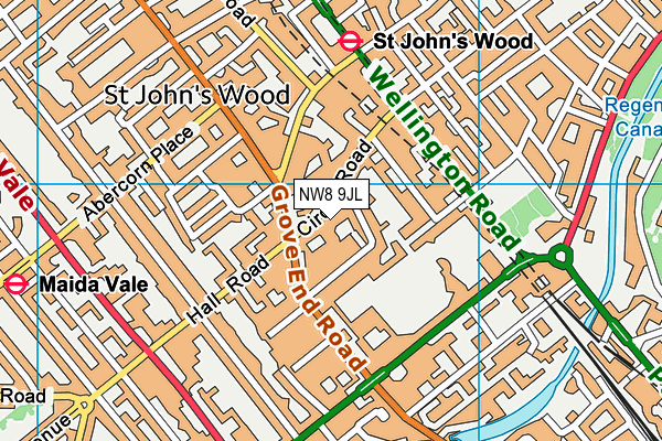 NW8 9JL map - OS VectorMap District (Ordnance Survey)