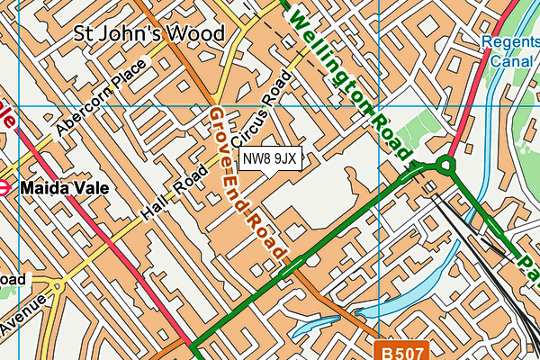 NW8 9JX map - OS VectorMap District (Ordnance Survey)