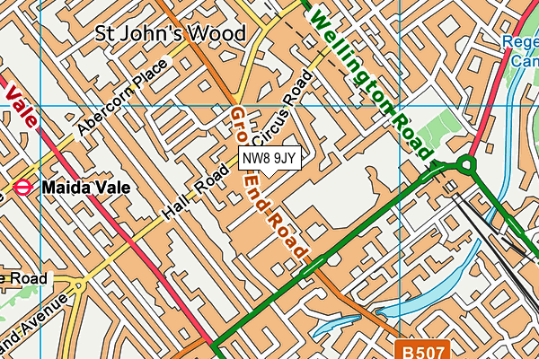 NW8 9JY map - OS VectorMap District (Ordnance Survey)