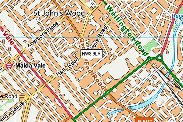NW8 9LA map - OS VectorMap District (Ordnance Survey)