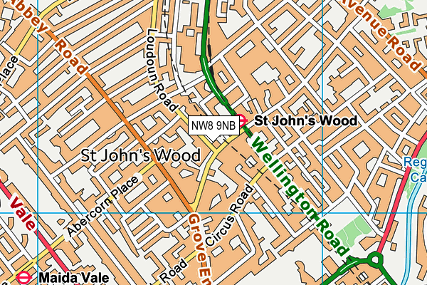 NW8 9NB map - OS VectorMap District (Ordnance Survey)