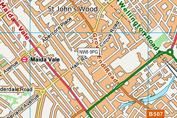 NW8 9PG map - OS VectorMap District (Ordnance Survey)