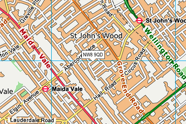 NW8 9QD map - OS VectorMap District (Ordnance Survey)