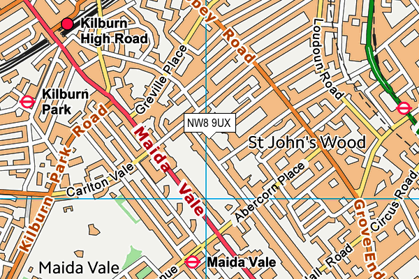 NW8 9UX map - OS VectorMap District (Ordnance Survey)
