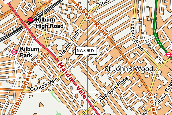 NW8 9UY map - OS VectorMap District (Ordnance Survey)