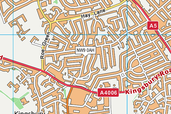 NW9 0AH map - OS VectorMap District (Ordnance Survey)