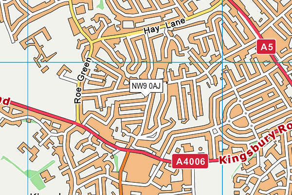 NW9 0AJ map - OS VectorMap District (Ordnance Survey)