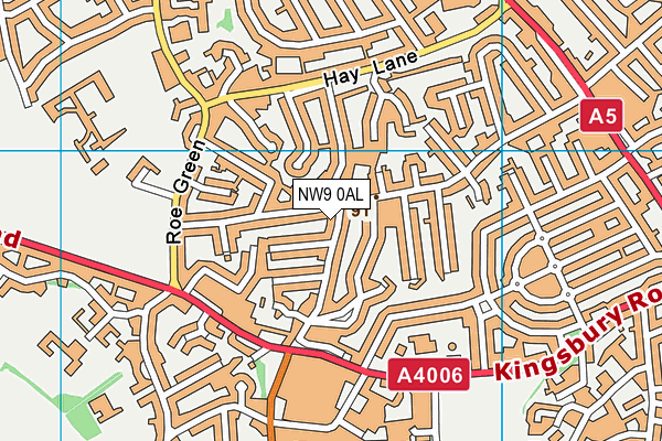 NW9 0AL map - OS VectorMap District (Ordnance Survey)