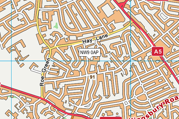 NW9 0AP map - OS VectorMap District (Ordnance Survey)