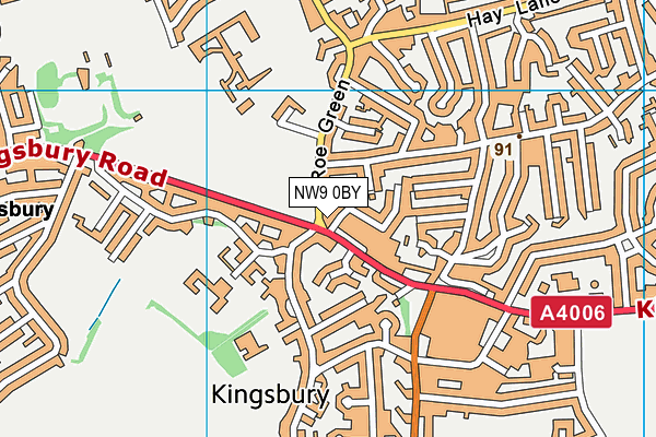 NW9 0BY map - OS VectorMap District (Ordnance Survey)