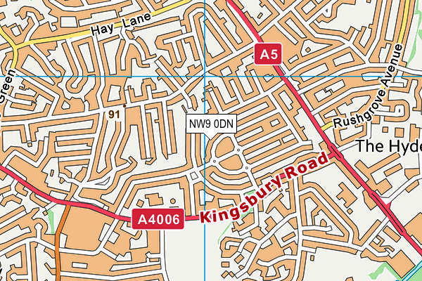 NW9 0DN map - OS VectorMap District (Ordnance Survey)