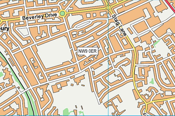 NW9 0ER map - OS VectorMap District (Ordnance Survey)