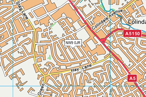 NW9 0JR map - OS VectorMap District (Ordnance Survey)
