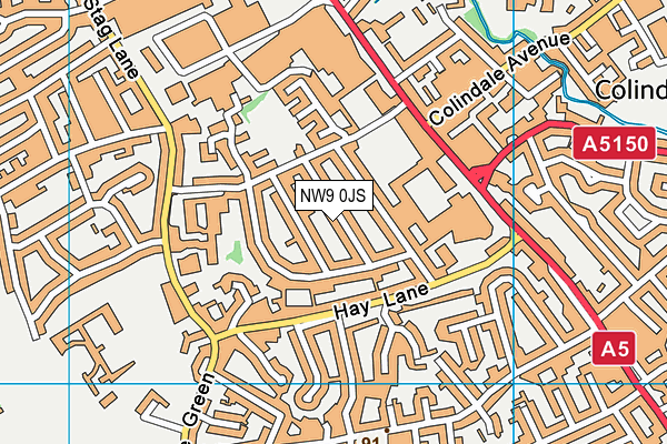 NW9 0JS map - OS VectorMap District (Ordnance Survey)