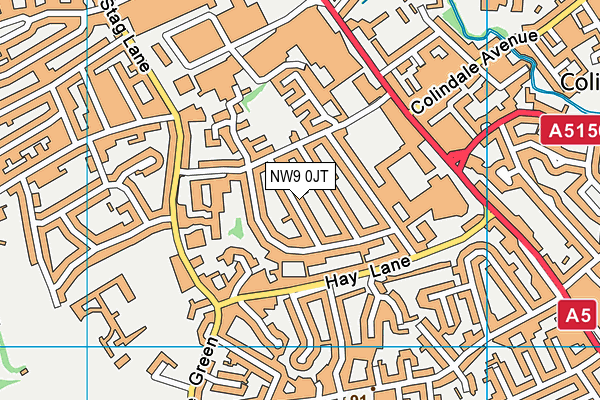 NW9 0JT map - OS VectorMap District (Ordnance Survey)
