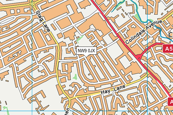 NW9 0JX map - OS VectorMap District (Ordnance Survey)