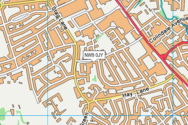 NW9 0JY map - OS VectorMap District (Ordnance Survey)