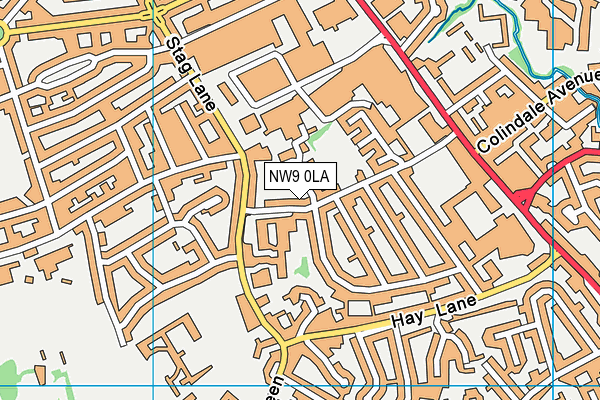 NW9 0LA map - OS VectorMap District (Ordnance Survey)