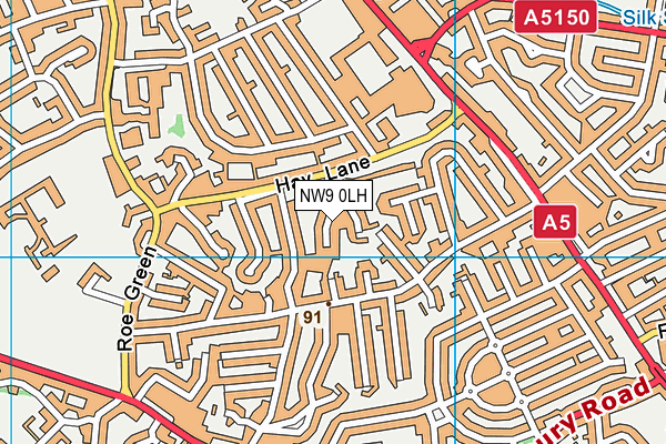 NW9 0LH map - OS VectorMap District (Ordnance Survey)
