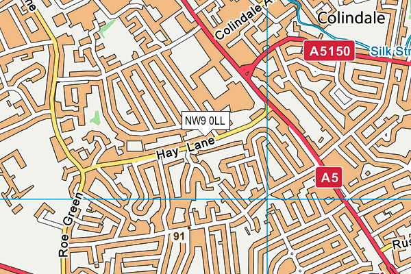 NW9 0LL map - OS VectorMap District (Ordnance Survey)