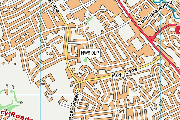 NW9 0LP map - OS VectorMap District (Ordnance Survey)
