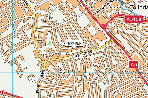 NW9 0LR map - OS VectorMap District (Ordnance Survey)
