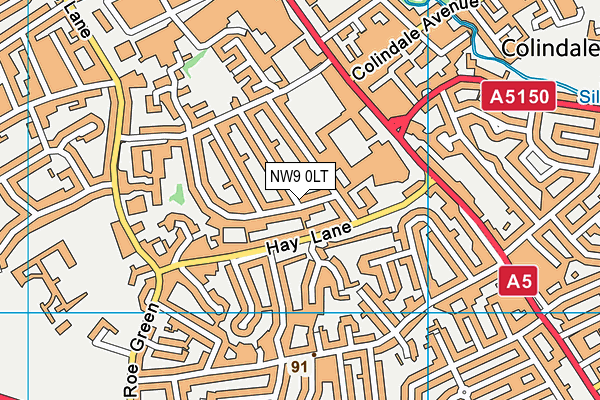 NW9 0LT map - OS VectorMap District (Ordnance Survey)
