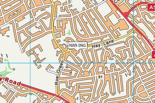 NW9 0NG map - OS VectorMap District (Ordnance Survey)