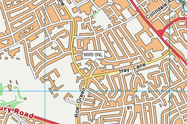 NW9 0NL map - OS VectorMap District (Ordnance Survey)