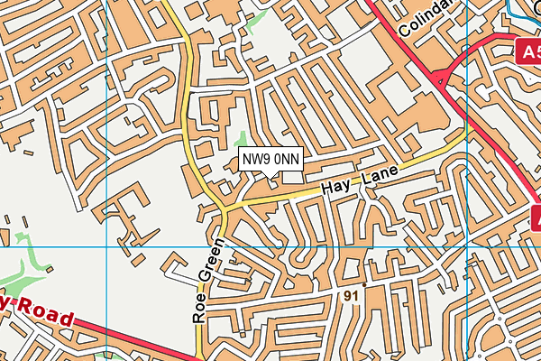NW9 0NN map - OS VectorMap District (Ordnance Survey)