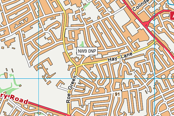 NW9 0NP map - OS VectorMap District (Ordnance Survey)