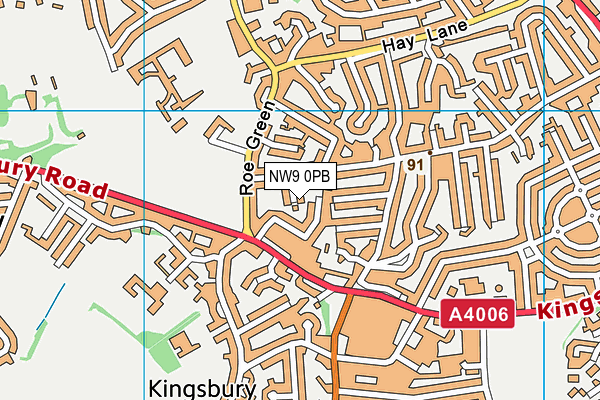 NW9 0PB map - OS VectorMap District (Ordnance Survey)