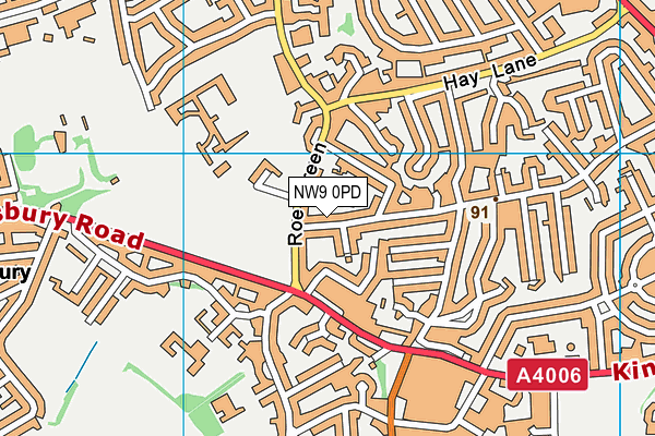 NW9 0PD map - OS VectorMap District (Ordnance Survey)