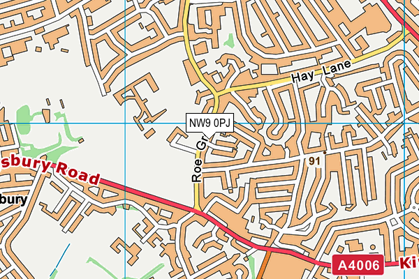 NW9 0PJ map - OS VectorMap District (Ordnance Survey)