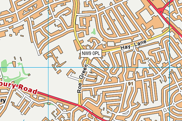 NW9 0PL map - OS VectorMap District (Ordnance Survey)